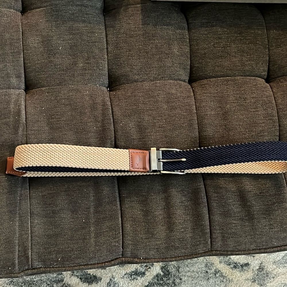 TOMMY BAHAMA Reversible 2 color Men’s Stretch Belt w/leather trim L/XL 38-42